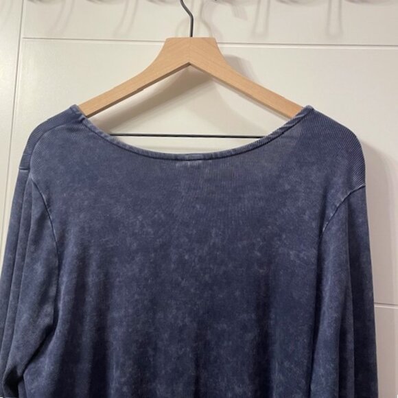 Torrid Ribbed Crochet Long Sleeve Top Cotton Modal Plus Size 5X Blue - Picture 9 of 16